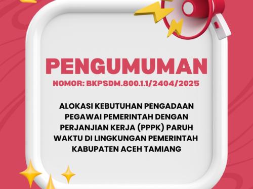 PENGUMUMAN PPPK PARUH WAKTU PEMERINTAH KABUPATEN ACEH TAMIANG